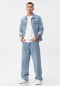 Men’s Denim Jacket & Jeans Set – Casual Streetwear Outfit